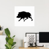 Poster Sanglier ou cochon sauvage Elégant Silhouette (Bureau à domicile)