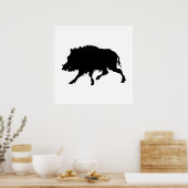 Poster Sanglier ou cochon sauvage Elégant Silhouette (Cuisine)