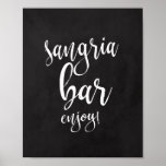 Poster Sangria Bar Chalkboard 8x10 Mariage<br><div class="desc">Un élégant panneau mariage de pointe, avec le texte "Sangria bar savourez" dans une police de script extroversée, la texture de la brosse ajoute une sensation spontanée et ludique. La couleur arrière - plan peut être personnalisée selon vos besoins et préférences, s'il vous plaît contactez-moi si vous avez une demande...</div>