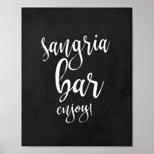 Poster Sangria Bar Chalkboard 8x10 Mariage