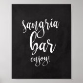 Poster Sangria Bar Chalkboard 8x10 Mariage (Devant)