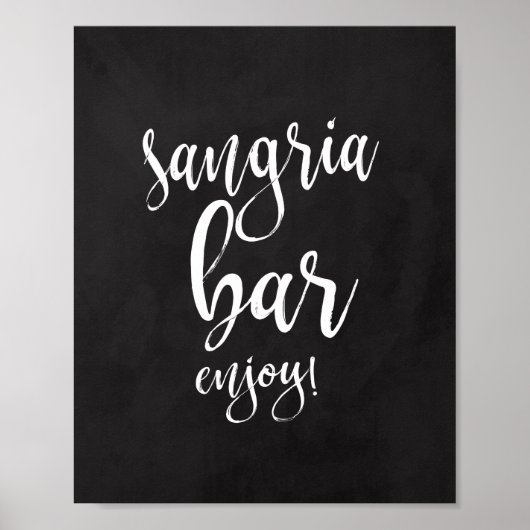 Poster Sangria Bar Chalkboard 8x10 Mariage (Devant)