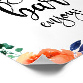 Poster Sangria Bar Floral Aquarelle 8x10 Mariage (Coin)