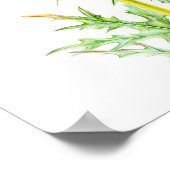 Poster Sangsues d'ours Acanthus mollis aquarelle art (Coin)