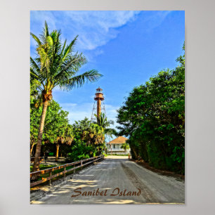 Poster Sanibel Island Florida Lighthouse Art imprimable