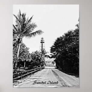 Poster Sanibel Island Florida Lighthouse Art imprimable