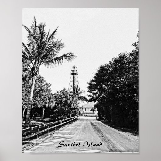 Poster Sanibel Island Florida Lighthouse Art imprimable (Devant)