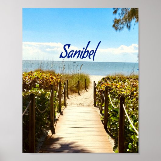 Poster Sanibel Island Floride Plage Océan (Devant)