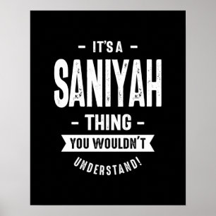 Poster Saniyah Nom personnalisé Cadeau Anniversaire