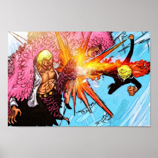 Poster Sanji contre Doflamingo Une pièce (Devant)