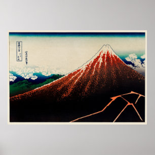 Poster Sanka Hakuu par Katsushika Hokusai (Mont Fuji)
