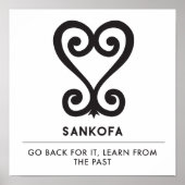 Poster Sankofa | Retour et l'obtenir - Symbole Adinkra (Devant)