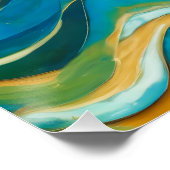Poster "Sanlúcar" Vagues bleu vert orange (Coin)