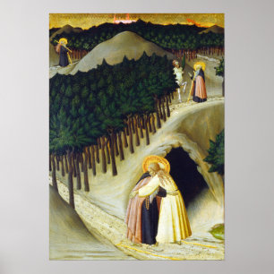 Poster Sano di Pietro la réunion du saint Anthony