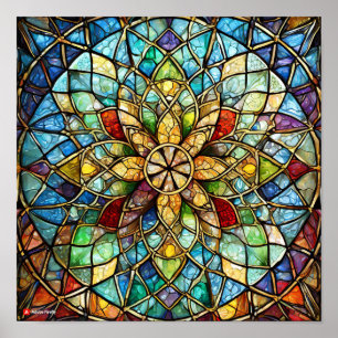 Poster sans cadre mandala en verre