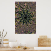 Poster Sans fin | Art fractal rose et jaune (Cuisine)