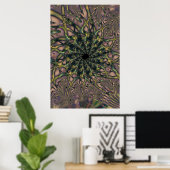 Poster Sans fin | Art fractal rose et jaune (Bureau à domicile)