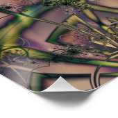 Poster Sans fin | Art fractal rose et jaune (Coin)