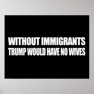 Poster Sans immigrants Trump n'aurait pas de femmes - - .