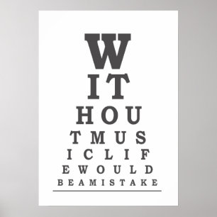 Poster Sans Musique La vie serait une erreur typographie