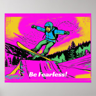 Poster Sans peur - Snowboardeur