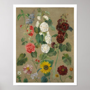 Poster Sans titre (Fleurs) (huile à bord)