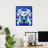 Poster Sans Undertale Squelette Cool Pixel Art Être Lazy (Bureau à domicile)