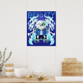 Poster Sans Undertale Squelette Cool Pixel Art Être Lazy (Cuisine)
