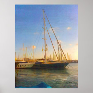 Poster Sans voiles Soleil Jour Plage de mer Israël Herzli