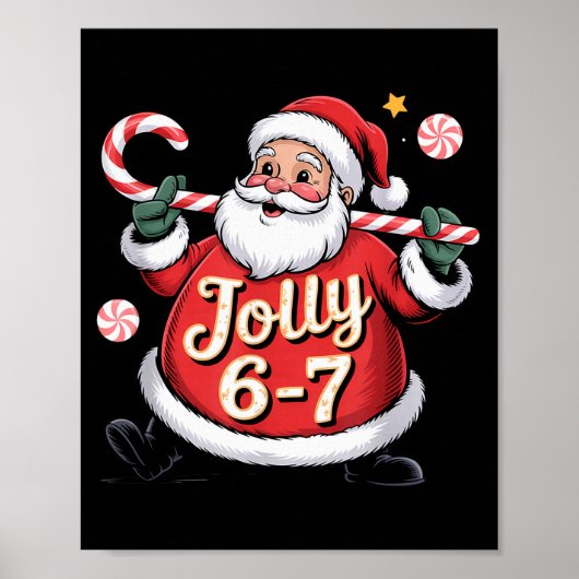 Poster Santa 6 7 Six Seven Meme Christmas Women Men Kids (Devant)