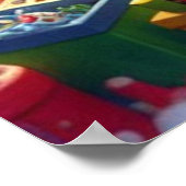 Poster Santa and His Cute Little Elves in His Workshop (Coin)