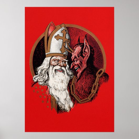 Poster Santa and Krampus (Devant)
