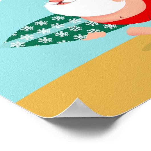 Poster Santa at beach (Coin)