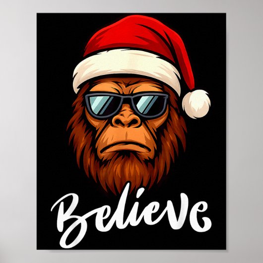 Poster Santa Bigfoot Christmas Funny Sasquatch Believe Xm (Devant)