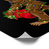 Poster Santa Bigfoot Christmas Lights Rock Fun Sasquatch  (Coin)