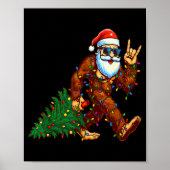 Poster Santa Bigfoot Christmas Tree Xmas Funny Christmas (Devant)