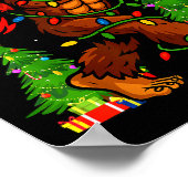 Poster Santa Bigfoot Christmas Tree Xmas Lights Funny Sas (Coin)