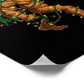 Poster Santa Bigfoot Christmas Tree Xmas Lights Funny Sas (Coin)