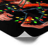 Poster Santa Bigfoot Christmas Tree Xmas Lights Sasquatch (Coin)