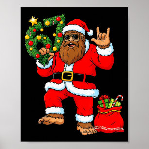 Poster Santa Bigfoot Sapin de Noël Sasquatch 67 Six Sept
