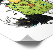 Poster Santa Border Collie Noël Border Collie Chien Mo (Coin)