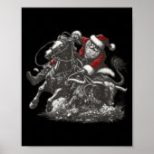 Poster Santa Bulldogging Christmas Cowboy Santa Rodeo Xma (Devant)