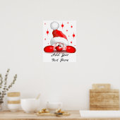 Poster Santa Cartoon Cute Peeking Character © BluedarkArt (Cuisine)