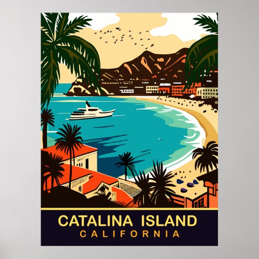 Poster Santa Catalina, Plage, CA, Voyage (Devant)