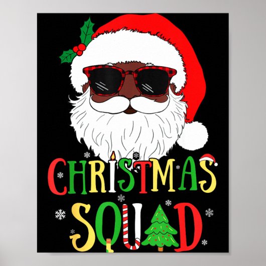 Poster Santa Christmas Squad Black Men African American P (Devant)