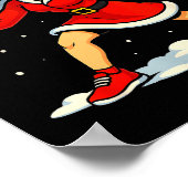 Poster Santa Ckleball Player Christmas Snow Xmas Pajamas  (Coin)