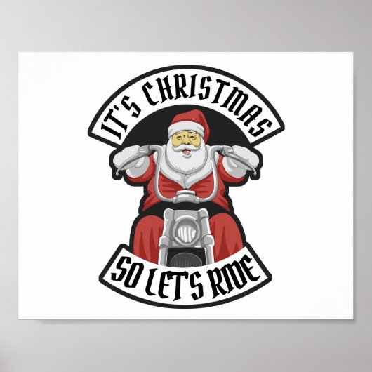 Poster Santa Claus à moto (Devant)