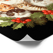 Poster Santa Claus And Kittens Cats Christmas  (Coin)