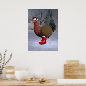 Poster Santa Claus au coq Brown (Cuisine)