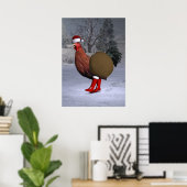 Poster Santa Claus au coq Brown (Bureau à domicile)